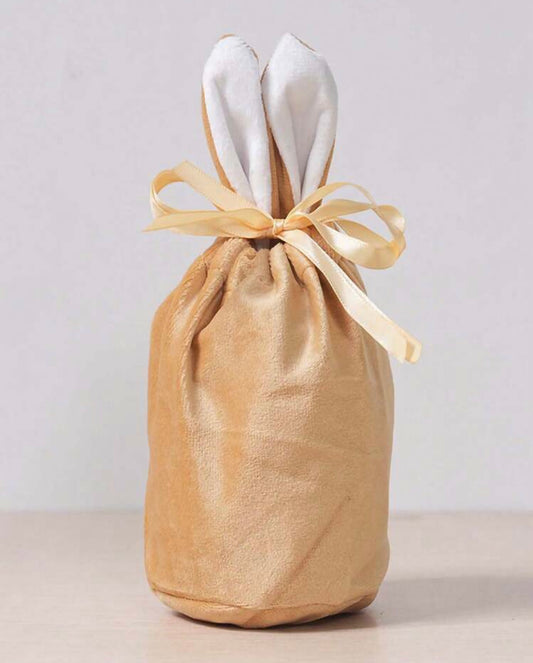 Small Gold Velvet Bunny Gift Bag